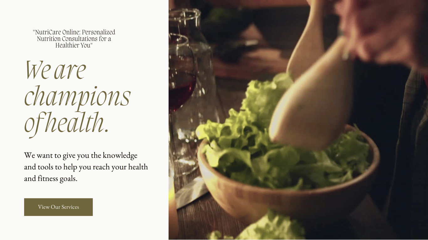 "NutriCare Online: Personalized Nutrition Consultations for a Healthier You"