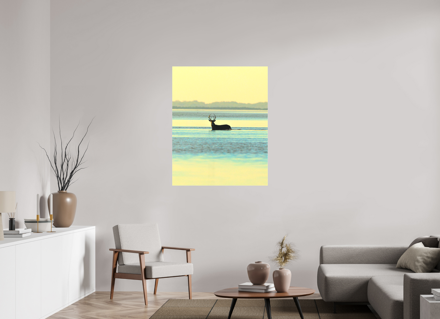 35 x 43.7″, Canvas Matte - 1.57in Gallery Wrap Lone Buck - Texas Gold Collection