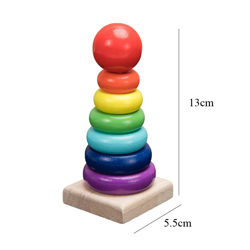 Baby Educational Toy Montessori Wooden 3D Toys Childhood Learning  Kids Baby Colorful Wooden Blocks For Children Christmas Gift