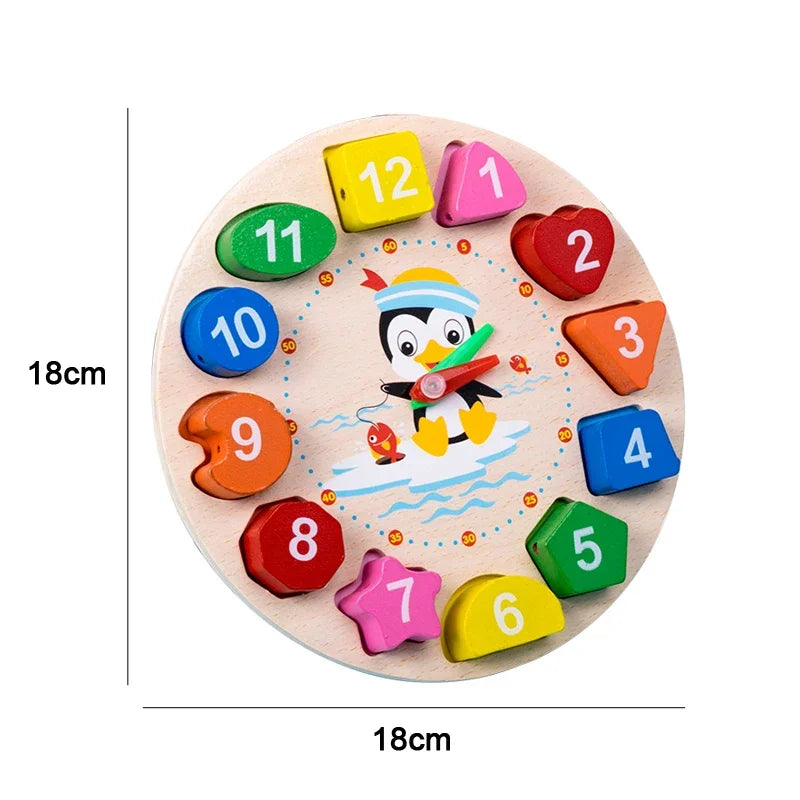 Baby Educational Toy Montessori Wooden 3D Toys Childhood Learning  Kids Baby Colorful Wooden Blocks For Children Christmas Gift